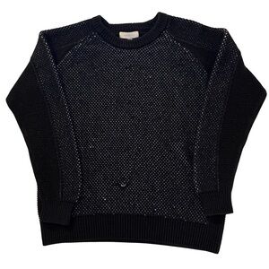 Men's Black and White Crewneck Sweater